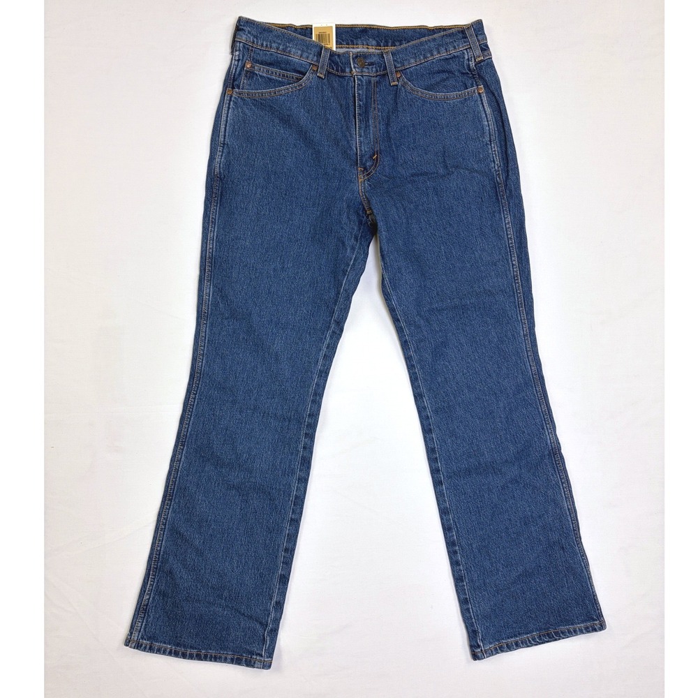 NEW Levis 527 Slim Bootcut Jeans Mens 34x32 Dark Wash Stretch Denim Blue NWT
